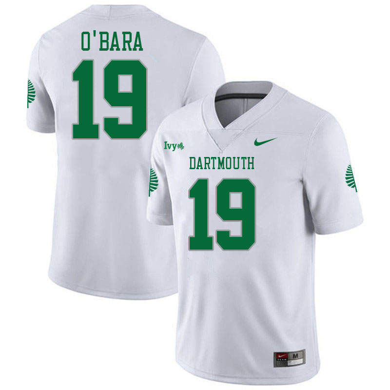 Dartmouth Big Green #19 Grayson O'Bara College Football Jerseys,Uniforms Stitched-White